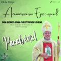 22 de Março: Aniversário Episcopal de Dom Derek John Christopher Byrne